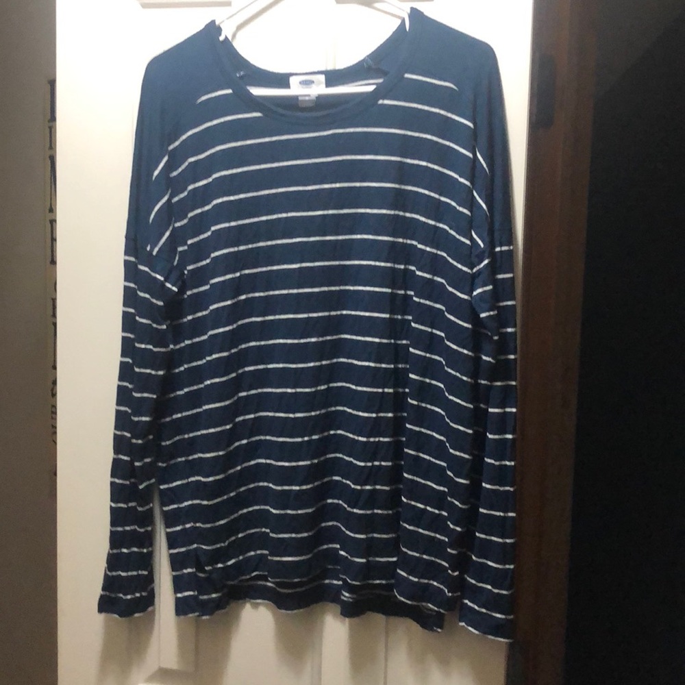 Blue Old Navy Long Sleeve with White Striped